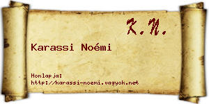 Karassi Noémi névjegykártya